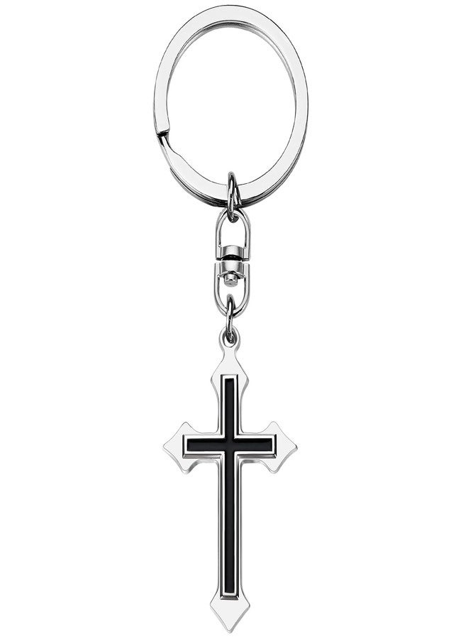 PLwelth Cross Keychain for Women Men Funny Keychain for Christian Faith Cute Keyring for Her Him Car Key Chain for Wallet Backpack Stainless Steel Religious Gifts for Christmas Birthday - Image 1